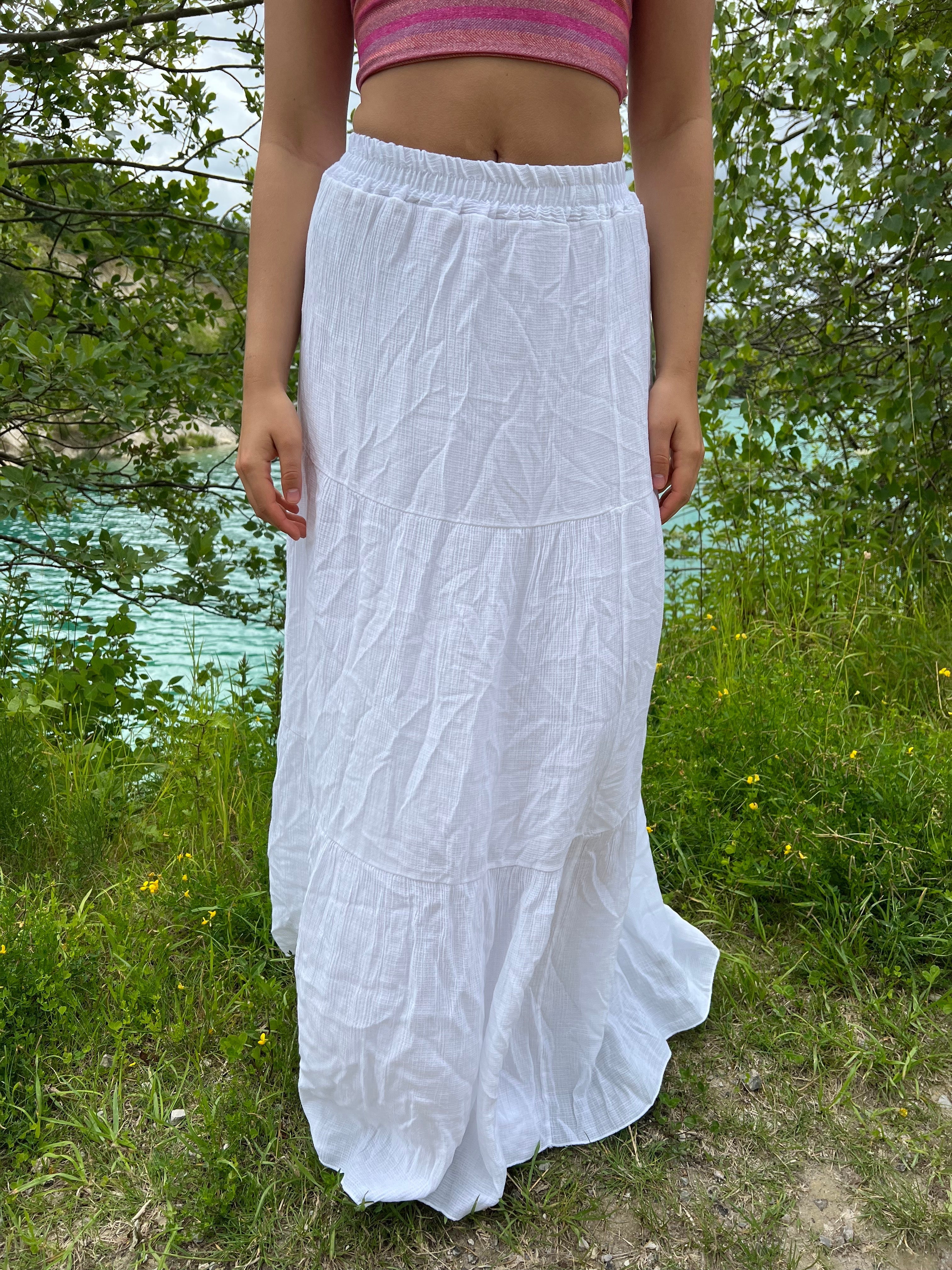 Kiera lange rok - wit