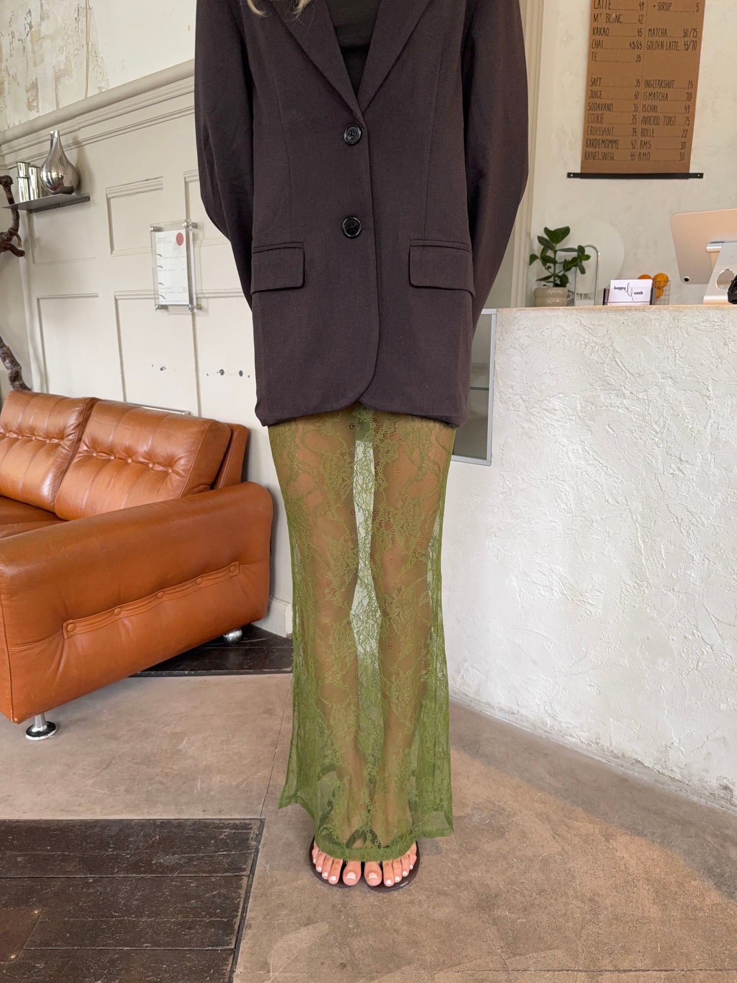 Lovine rok met kant - groen