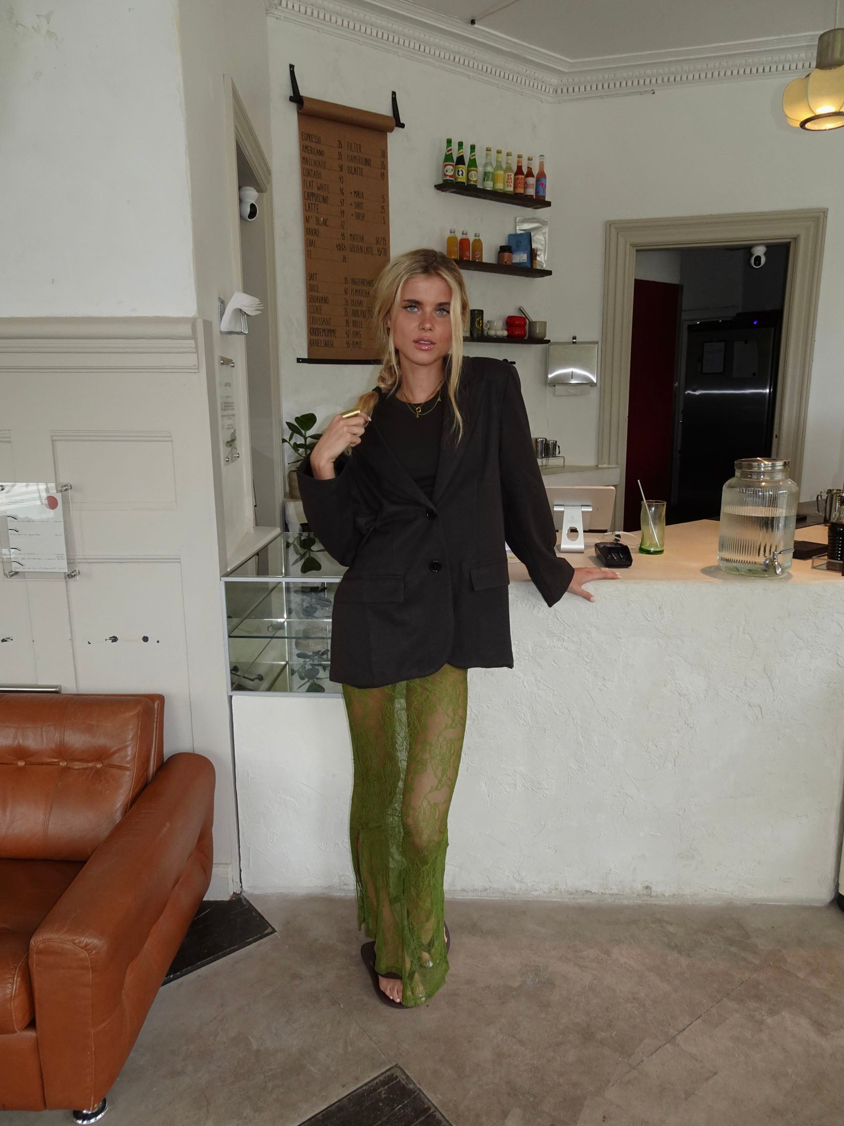 Lovine rok met kant - groen