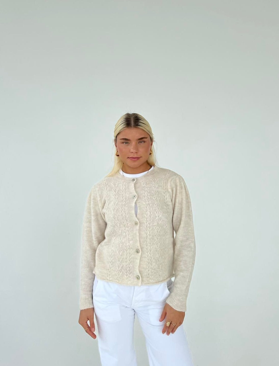 Cilla gebreide vest - beige