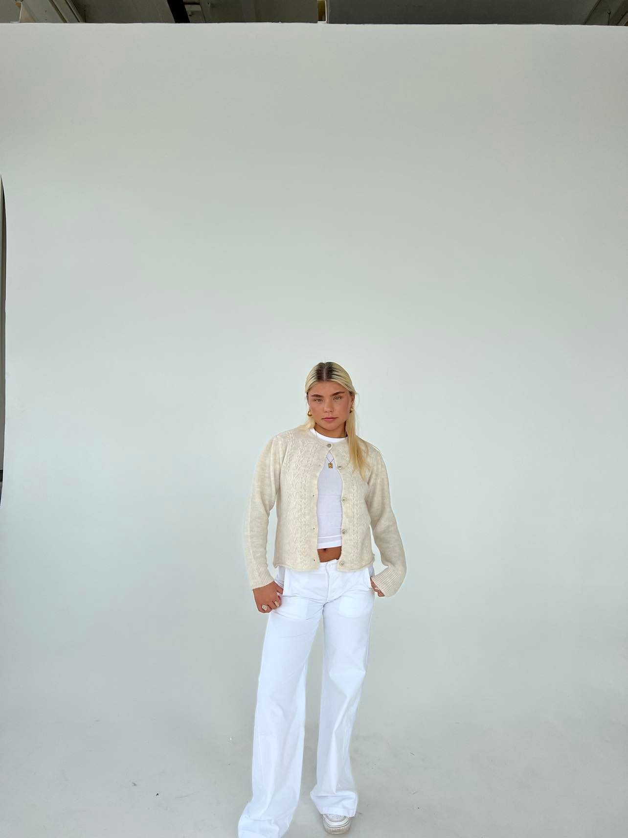 Cilla gebreide vest - beige