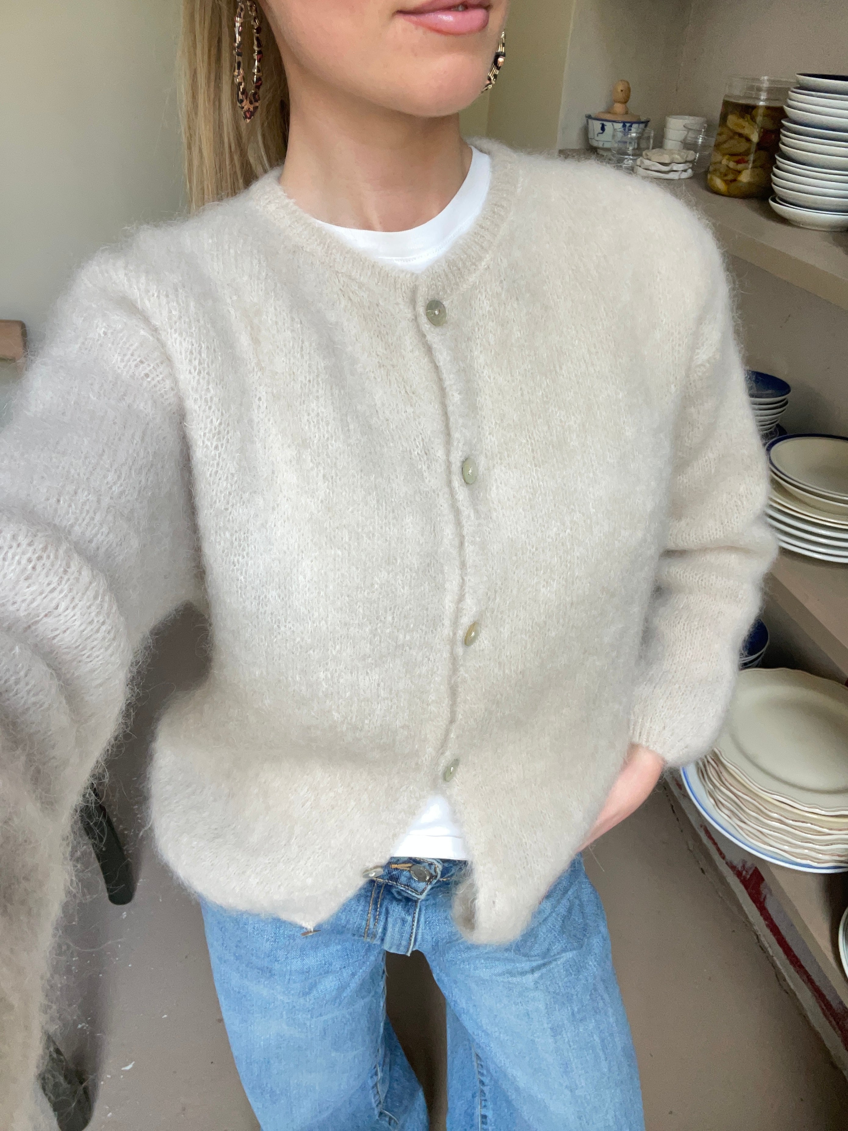 Jamilla Mohair Cardigan - Beige