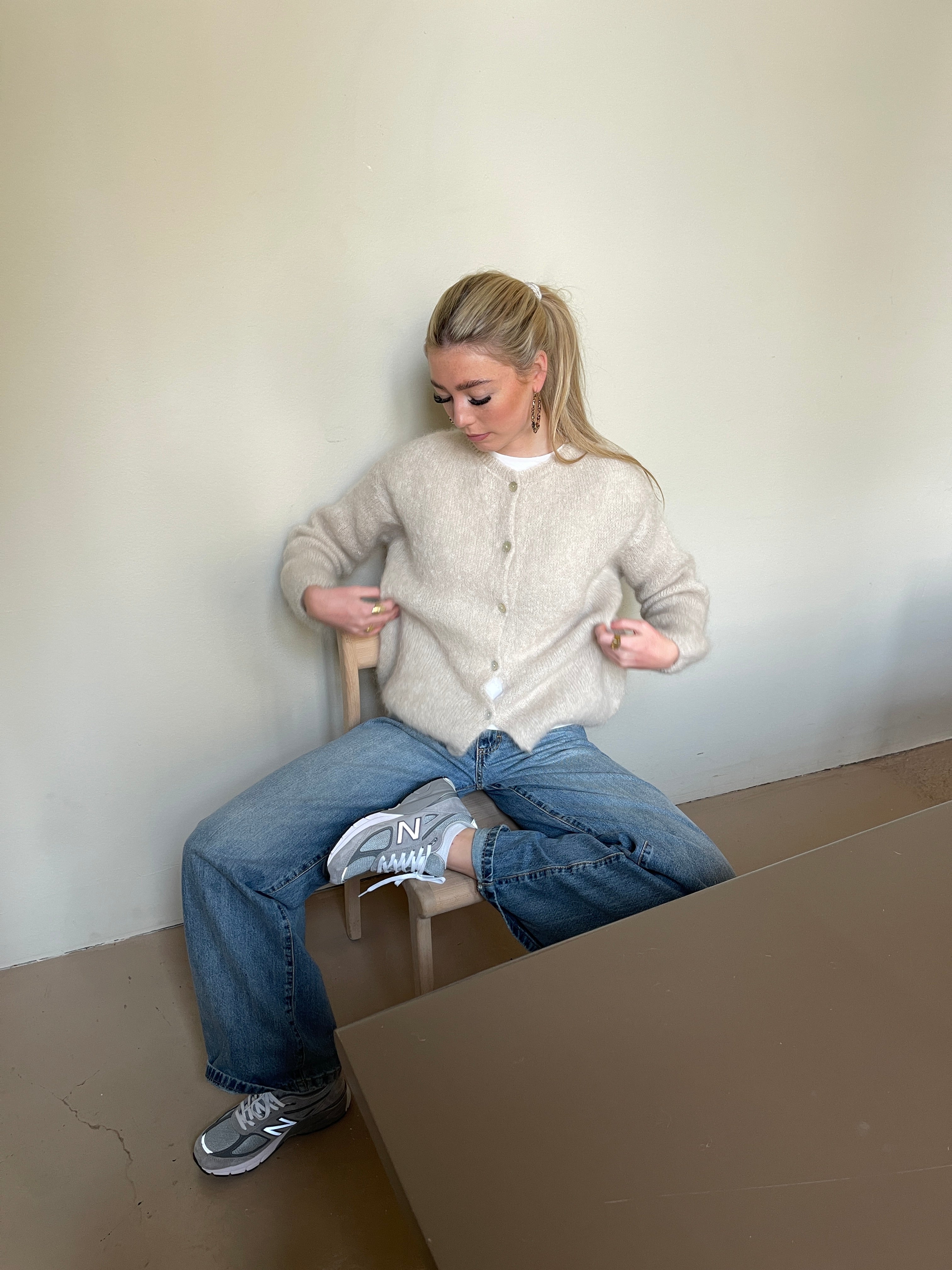 Jamilla Mohair Cardigan - Beige