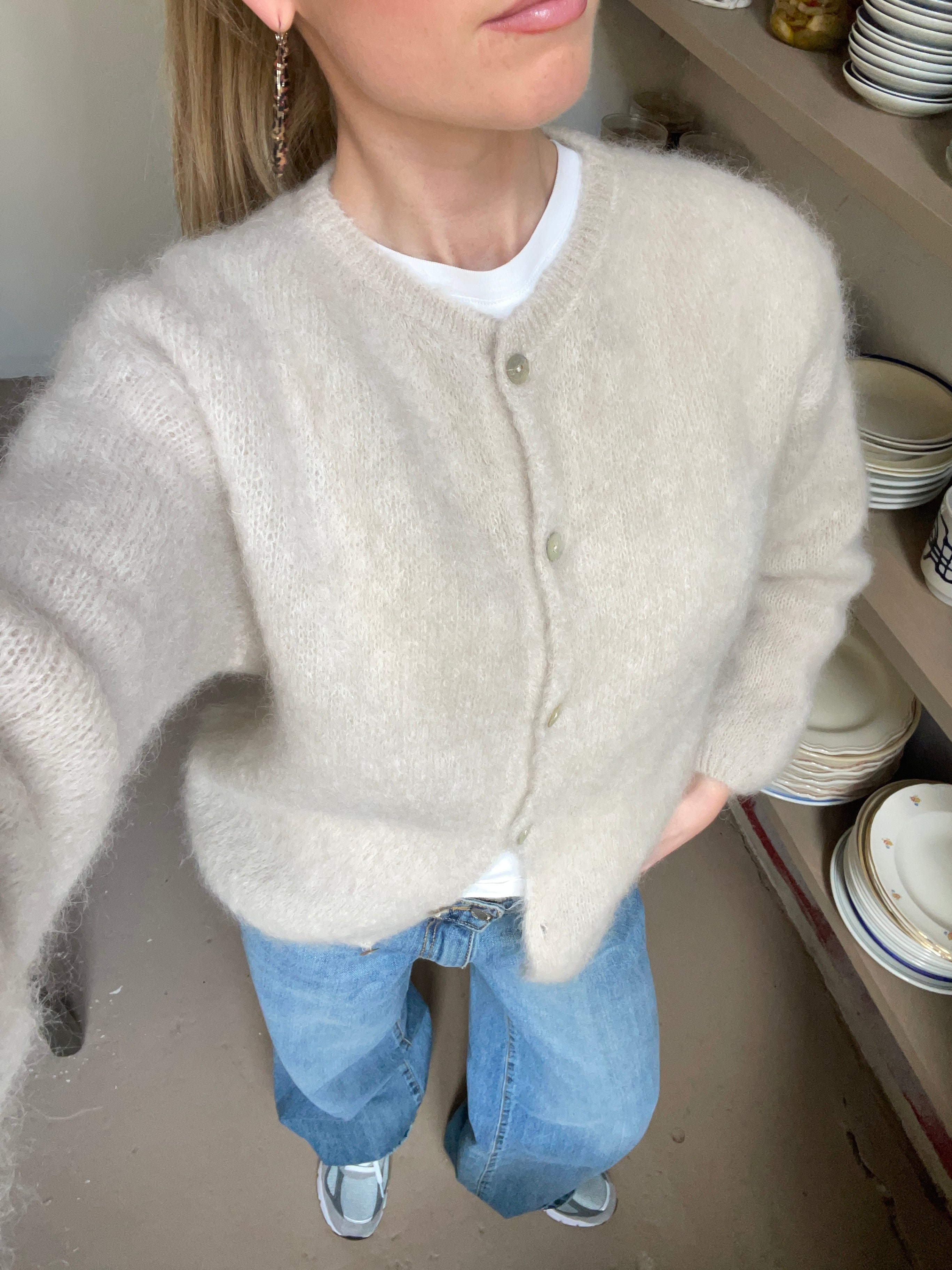 Jamilla Mohair Cardigan - Beige