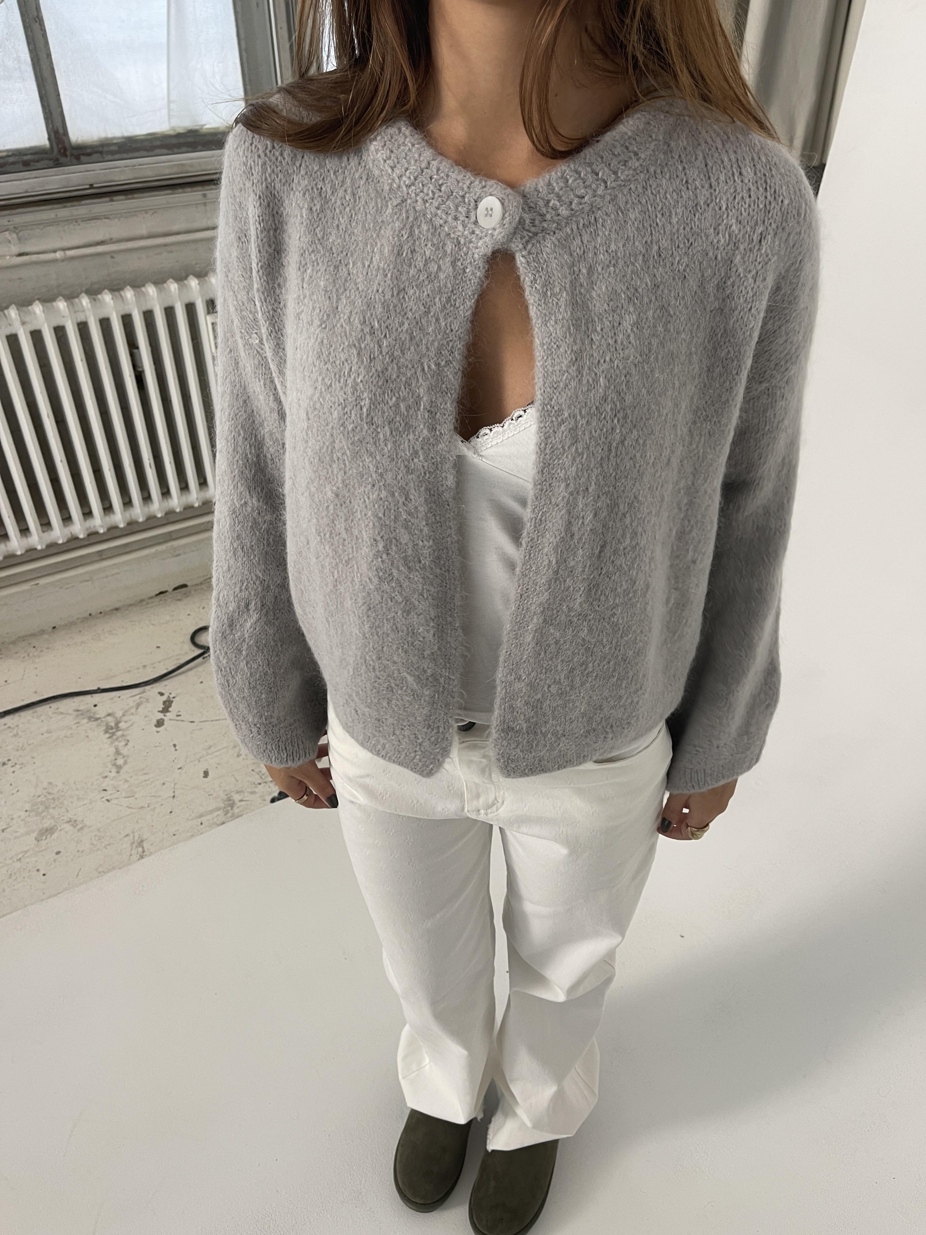 Julieta One Botton Cardigan - Gray