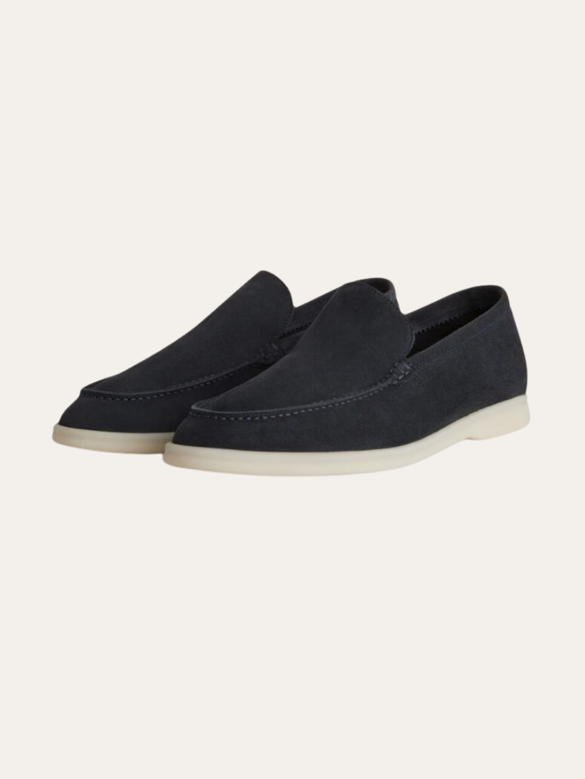 Old Money Mocassins en daim – Bleu marine